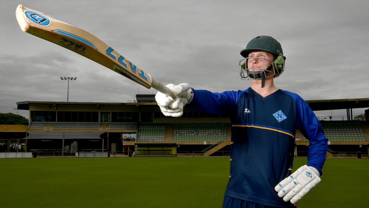 Townsville's Christian Payne, at Riverway Stadium, played in the KFC Queensland Premier Cricket Under 19 grand final. Picture: Evan Morgan