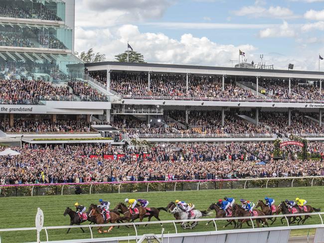 The 2016 Melbourne Cup day of racing at Flemington Racecourse. FIRST TIME AROUND during the Melbourne Cup. MelbourneCup2016. Picture: Jason Edwards