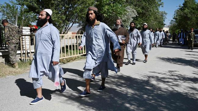 As part of the pace deal with the US, Taliban prisoners are released from Bagram prison last month. Picture: AFP