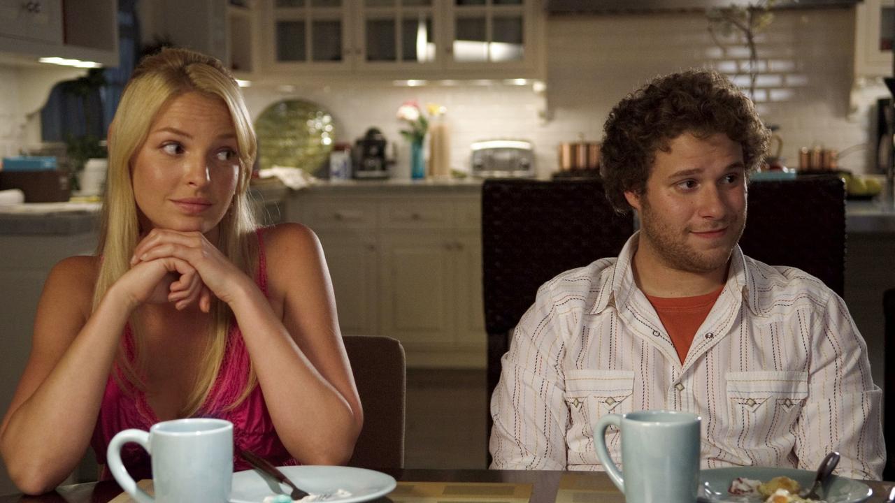Heigl with Seth Rogen in scene from film "Knocked Up".