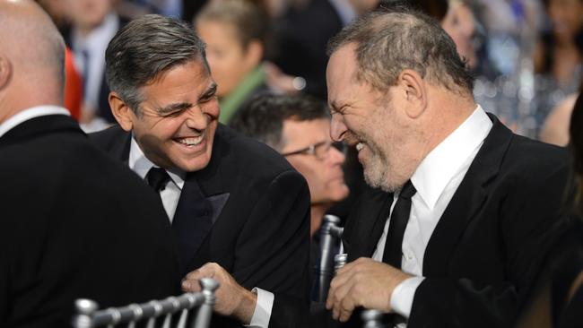 George Clooney and producer Harvey Weinstein. Pic: Michael Kovac/WireImage.