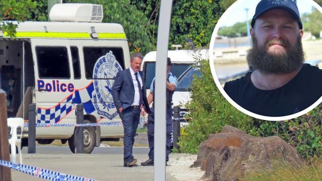 Police at Jack Evans Boat Harbour, Tweed Heads. Kevin James Pettiford is on trial, denying the brutal murder of homeless man Andrew Whyte Murray and the attempted murder of a Cessnock inmate.