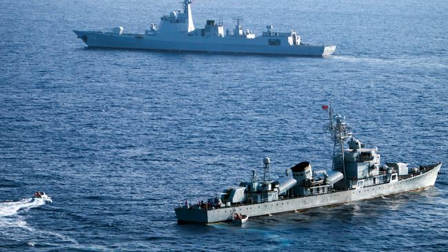 Crew members of China’s South Sea fleet take part in a drill in the Xisha Islands, or the Paracel Islands in the South China Sea last year. Critics argue Beijing is seeking to make itself the dominant player in the region. Picture: AFP