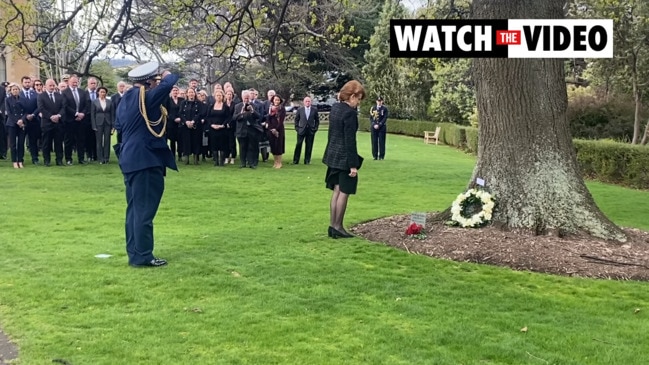 Wreath laying at Government House