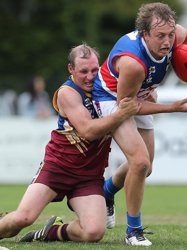 Ellinbank and District: Warragul Industrials’ Tye Holland won the Alf Walton Medal for 2016 by five votes from Neerim-Neerim South’s Chris Urie. Picture Yuri Kouzmin