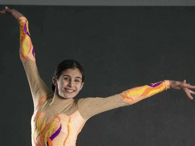 LIVERPOOL LEADER. Casula teen Michella Ghazi 11, is a talented gymnast. She's one of our Local Sports Stars nominees. Michella in action, photographed today 26th August 2019 at training. (AAP/Image Matthew Vasilescu)