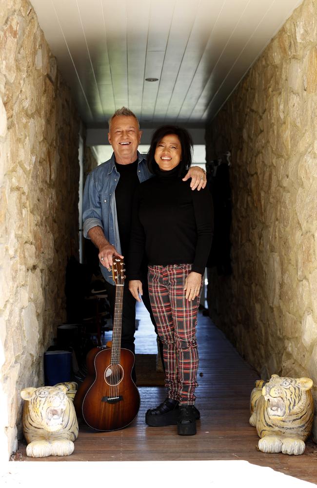 Jimmy and Jane Barnes at home in the Southern Highlands where they recorded many of their online performances. Picture: Nikki Short