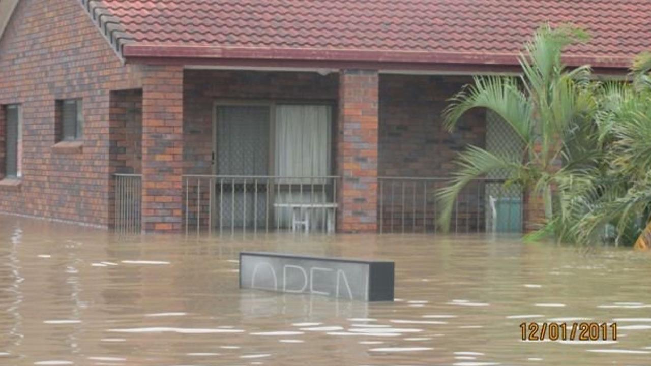 The home of Lubo Jonic on Brisbane Terrace in Goodna during the floods. Photo: Peter Wallis