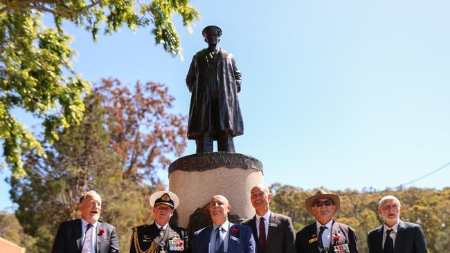 A life-size statue commemorating Tasmanian Victoria Cross recipient Edward ’Teddy’ Sheean has been unveiled at Latrobe on Monday. Picture: Stephanie Dalton