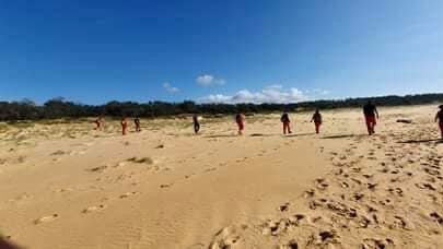 NSW SES Bega Valley Units assist NSW Police in the search for the remains of Melissa Caddick at Bournda Beach.