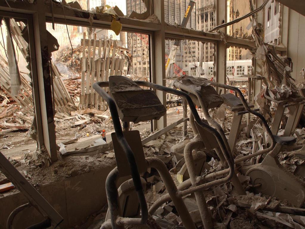 A health club in the World Financial Centre after the 9/11 attacks. Picture: Alamy