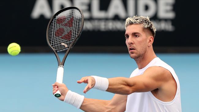 Thanasi Kokkinakis practises in Adelaide.