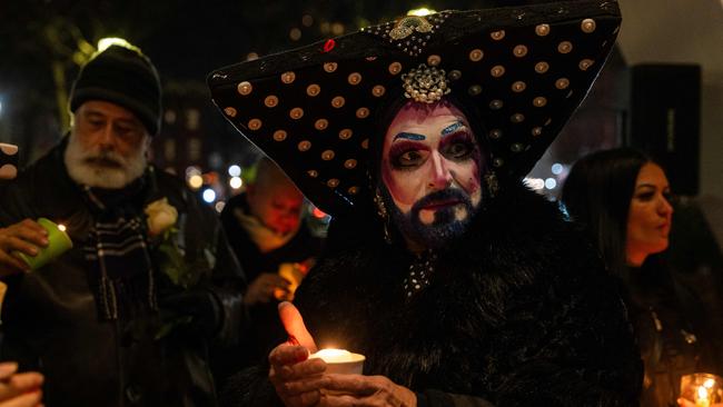 Activist group The Sisters of Perpetual Indulgence joins others at the New York City AIDS memorial in observance of World AIDS Day on December 01, 2024. Picture: Getty