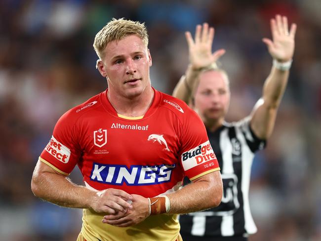 Max Plath is sent off for the first time in his career. Picture: Chris Hyde/Getty Images