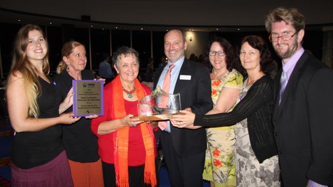 Murwillumbah Community College delegates Mandie Schoer, Virginia Catts, Barbara Carroll, Gary Bagnall and Gladys Bailey (second from right).