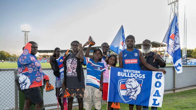 Fans at the Gold Coast Suns v Western Bulldogs 2025 AFL match at TIO Stadium. Picture: Pema Tamang Pakhrin
