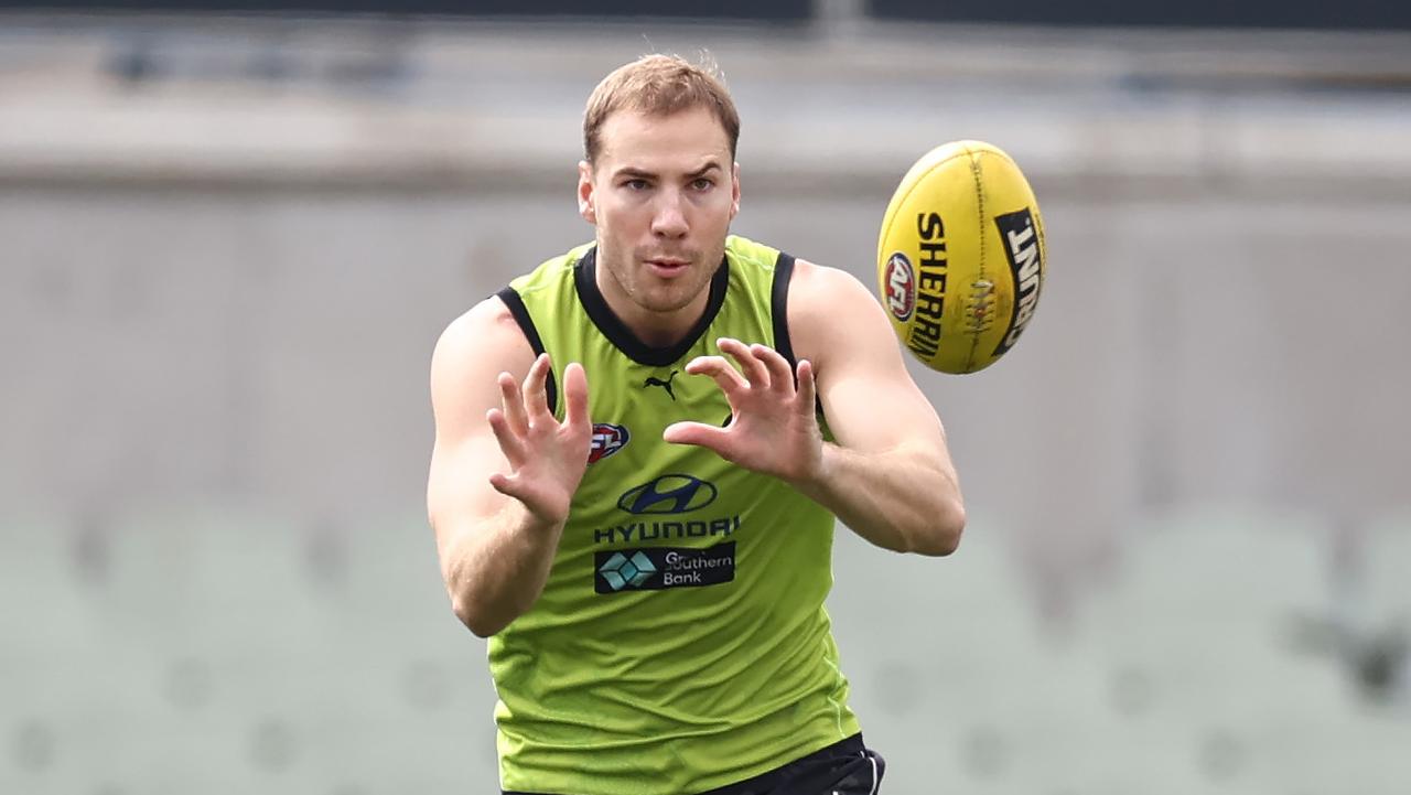 Harry McKay of the Blues during the Carlton training session at Ikon Park in Carlton, Australia. Picture: Michael Klein