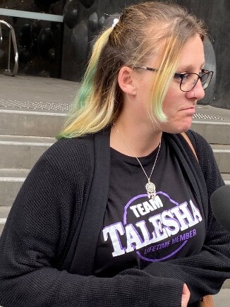 Kirsty Wilson outside Newcastle District Court after Declan Pearce was jailed, the driver of the vehicle which crashed and killed her nine-year-old daughter. Picture: Amy Ziniak