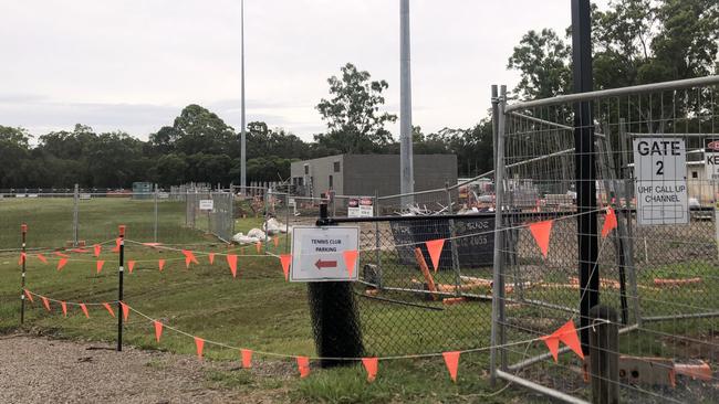 Construction works at the Charlie Buckler fields at Redland Bay, where there has been an outbreak of the deadly fire ants. Picture: JUDITH KERR