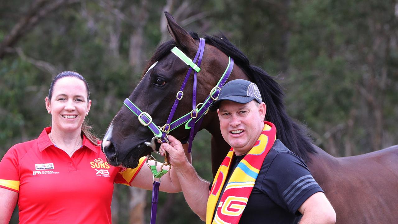 Trainer Joe Cleary (right) has Hard Core back after the gelding’s unexpected trip to Alice Springs.