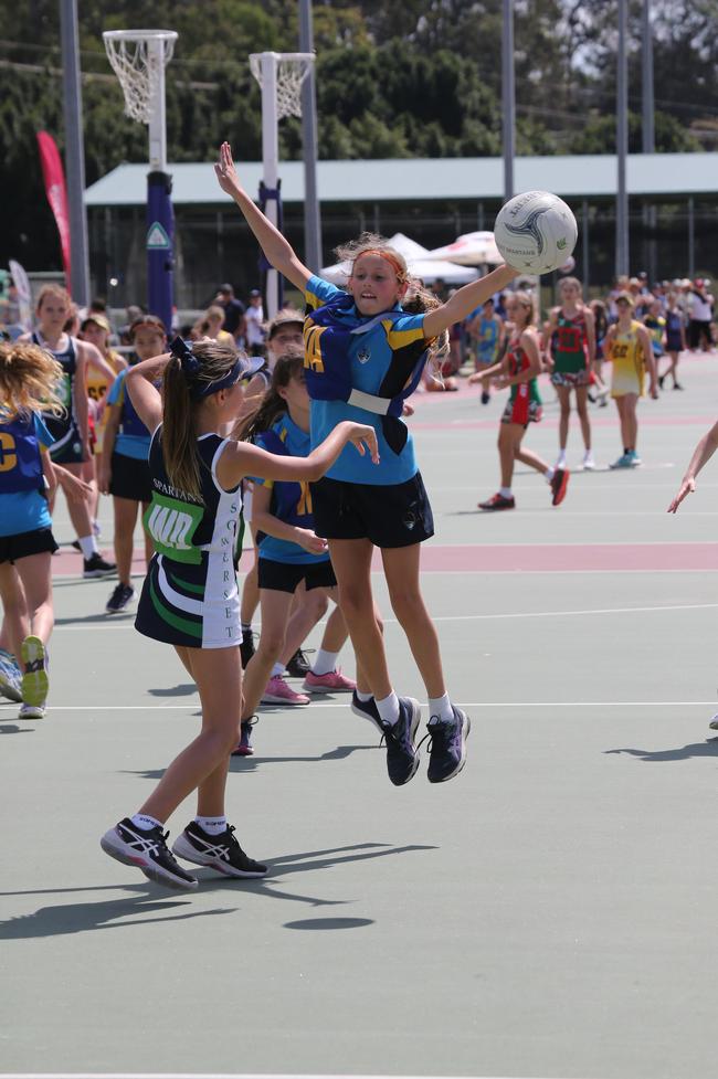 The Netball Qld Primary Schools Cup grand finals are being held at the Hinterland District Netball Association at Mudgeeraba. Picture: Mike Batterham.
