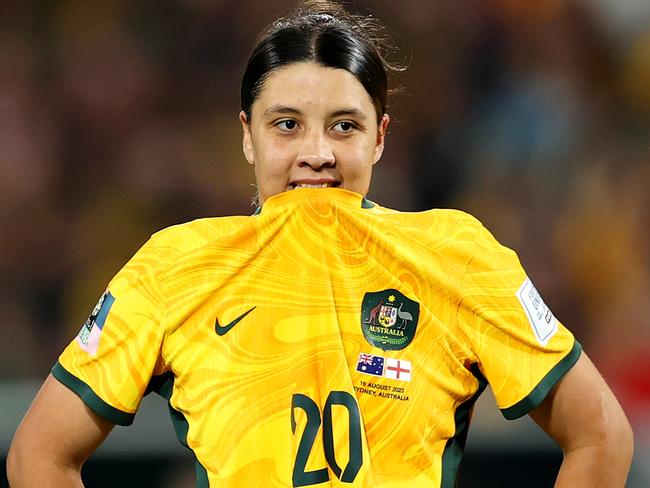 A worldie and a string of missed chances: Sam Kerr was in the thick of it in the World Cup semi-final against England. Picture: Brendon Thorne/Getty Images