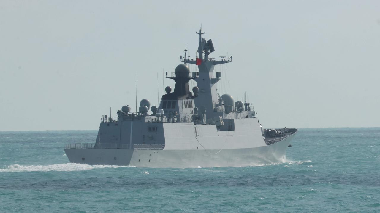 The Chinese frigate Hengyang, was spotted north east of Australia last week and another three Chinese vessels were spotted off the coast of Sydney on Wednesday. Picture: AFP Photo / Australian Defence