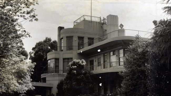 Burnham Beeches, a forest property on top of the Dandenongs, featuring a three-storey, 24-room mansion, pictured in 1955.