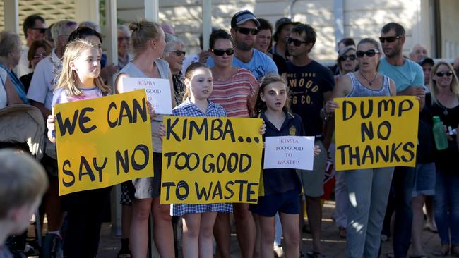 Opponents of the proposed facility in Kimba in 2016.