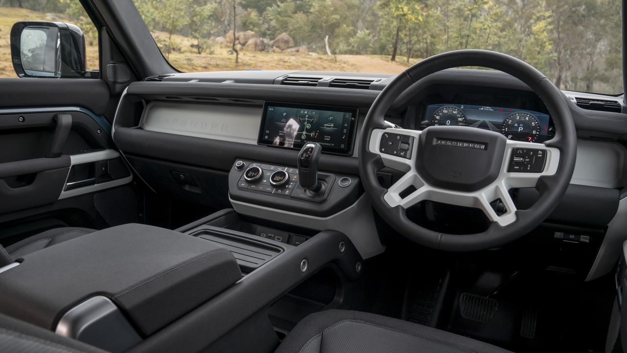 The Land Rover interior is luxe and hi-tech.