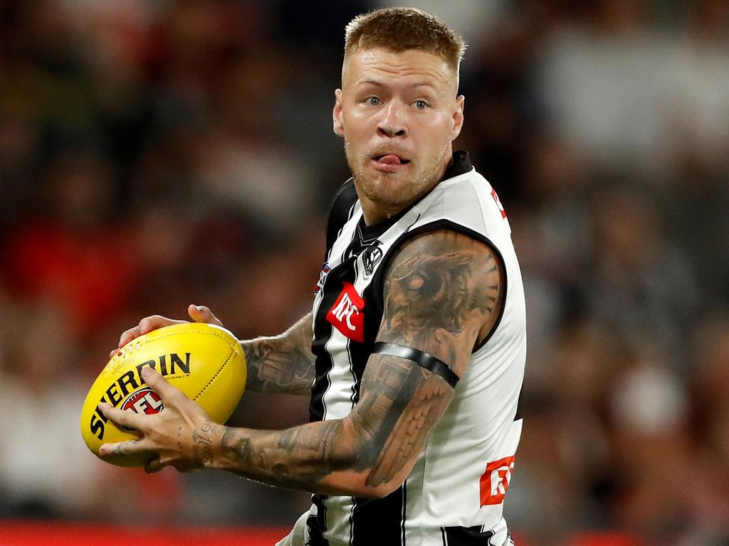 Jordan De Goey has begun his redemption with a brilliant performance against the Saints. Picture: AFL Photos/Getty Images