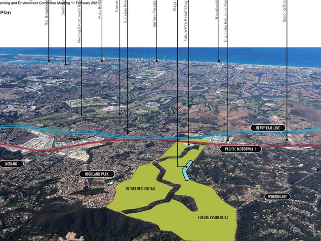 The suburbs and roads around the Gold Coast's newest suburb - Pacific View estate at Worongary.