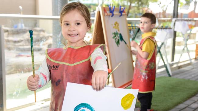 Daniella and Jozef childcare centre Nazareth Catholic Community is now one of five centres in the state rated as “excellent”. Picture: Brenton Edwards