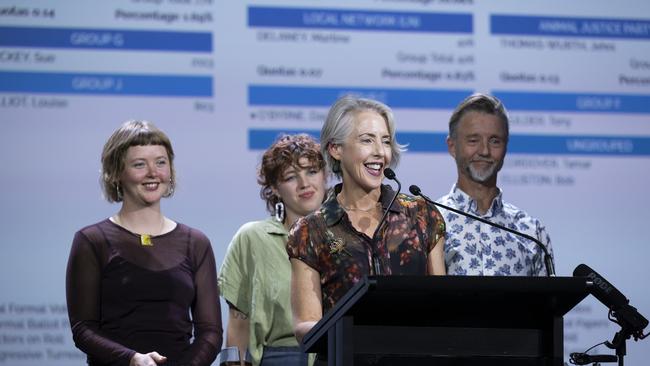 2024 Tasmanian State Election Tally Room Greens Leader Rosalie Woodruff. PIcture: Caroline Tan