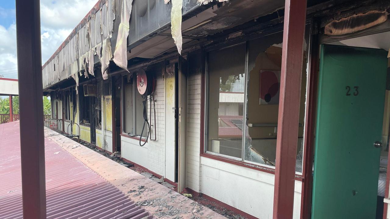 Damage from the second fire at Ambassador Motel, Park Avenue, taken on Wednesday, February 7, 2024.