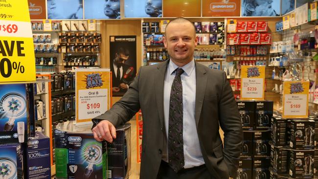 The Shaver Shop CEO Cameron Fox in the Shaver Shop Melbourne Central Store. Picture:Ian Currie