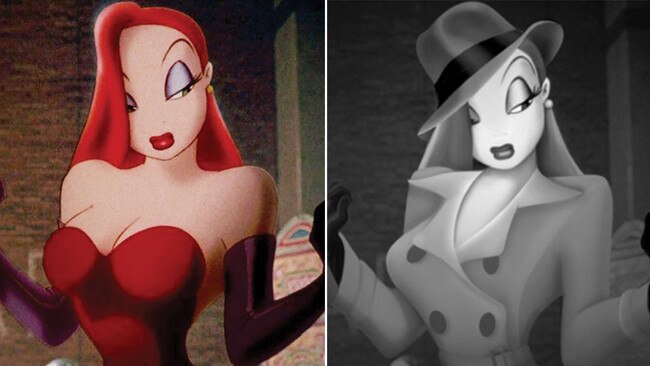 Disney character Jessica Rabbit, before and after her 'woke' makeover. Pictures: Supplied