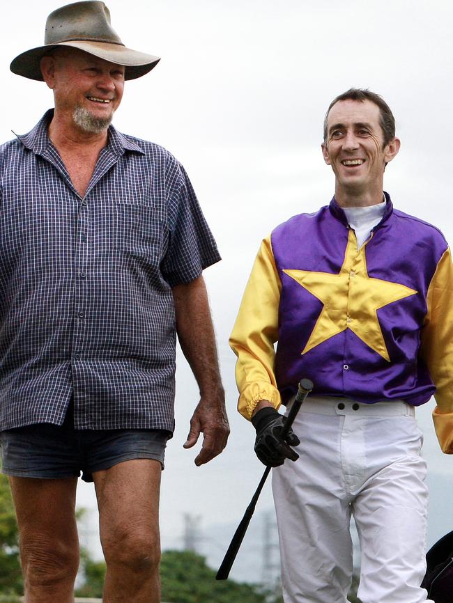 RACING ALL-ROUNDER: In 2013, John Rowan was vocal about a shortage of riders threatening the Far Northern racing industry. He is pictured with jockey Kirk Stone.