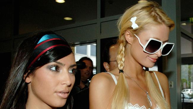 Remember these two? Yes, it’s Kim Kardashian and her then best friend Paris Hilton in Sydney, 2006. The friendship has since cooled somewhat. Picture: Tracey Nearmy