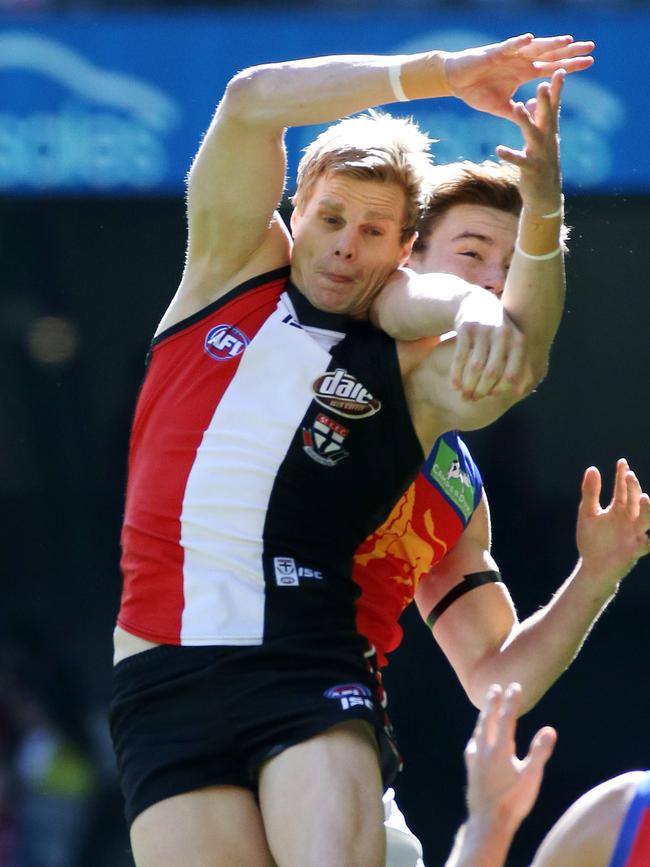 St Kilda’s Nick Riewoldt played over 300 games for the club. Picture: George Salpigtidis.