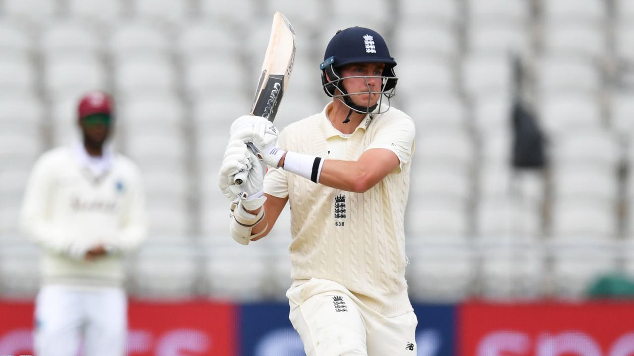 Stuart Broad scored his first Test half-century in more than three years.