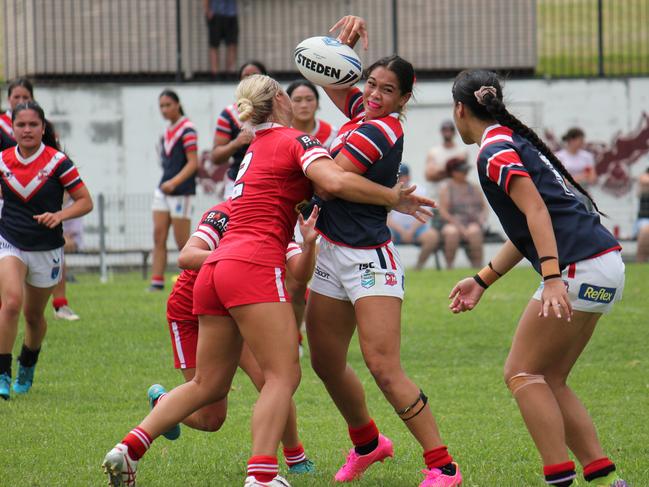 Tyra Ekepati boasts a strong offload. Picture: Kevin Merrigan