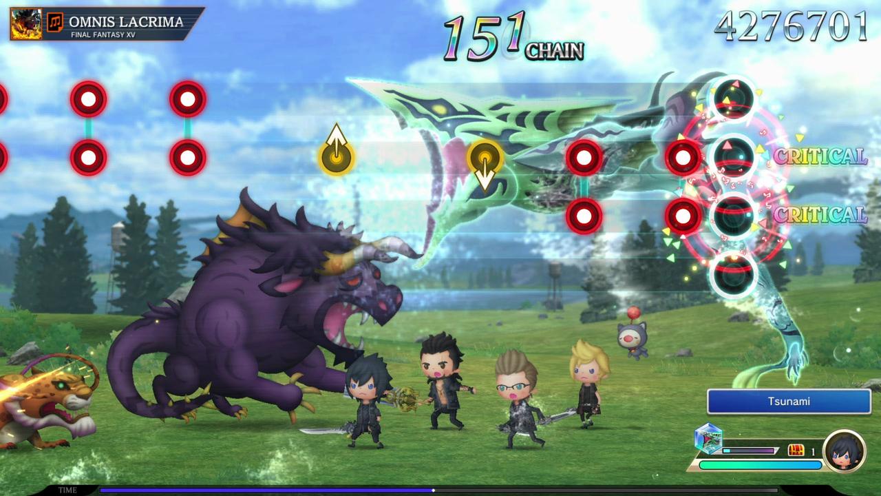 Theatrhythm features couch co-op, so you can slay monsters with your buddies. Picture: Square Enix