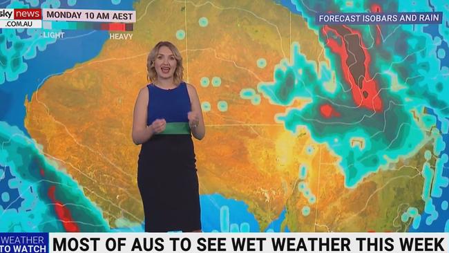 Daily totals in Queensland’s north could reach up to 100mm, according to early forecasts. Picture: Sky News Weather