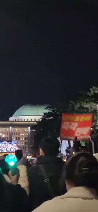 Anti-Yoon Protesters Chant to EDM Beat Outside South Korean Parliament