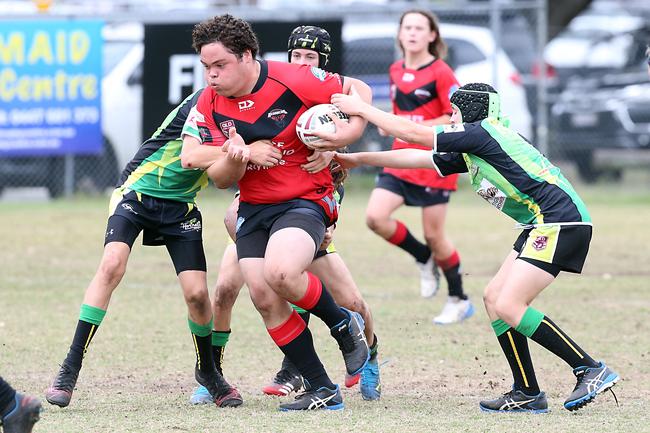 A Rugby League Gold Coast junior gala day at Burleigh Bears Junior Rugby League Club. Under 14s. Mudgeeraba vs Helensvale. Number 11. 5 September 2021 Miami Picture by Richard Gosling