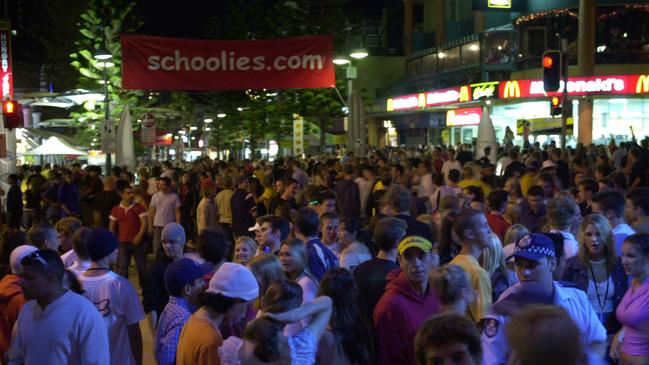 Cavill Mall was packed every night of Schoolies.