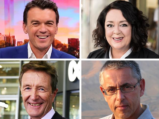 ABC presenters (clockwise, from top left) Michael Rowland, Wendy Harmer, Dr Norman Swan and Paul Barry.