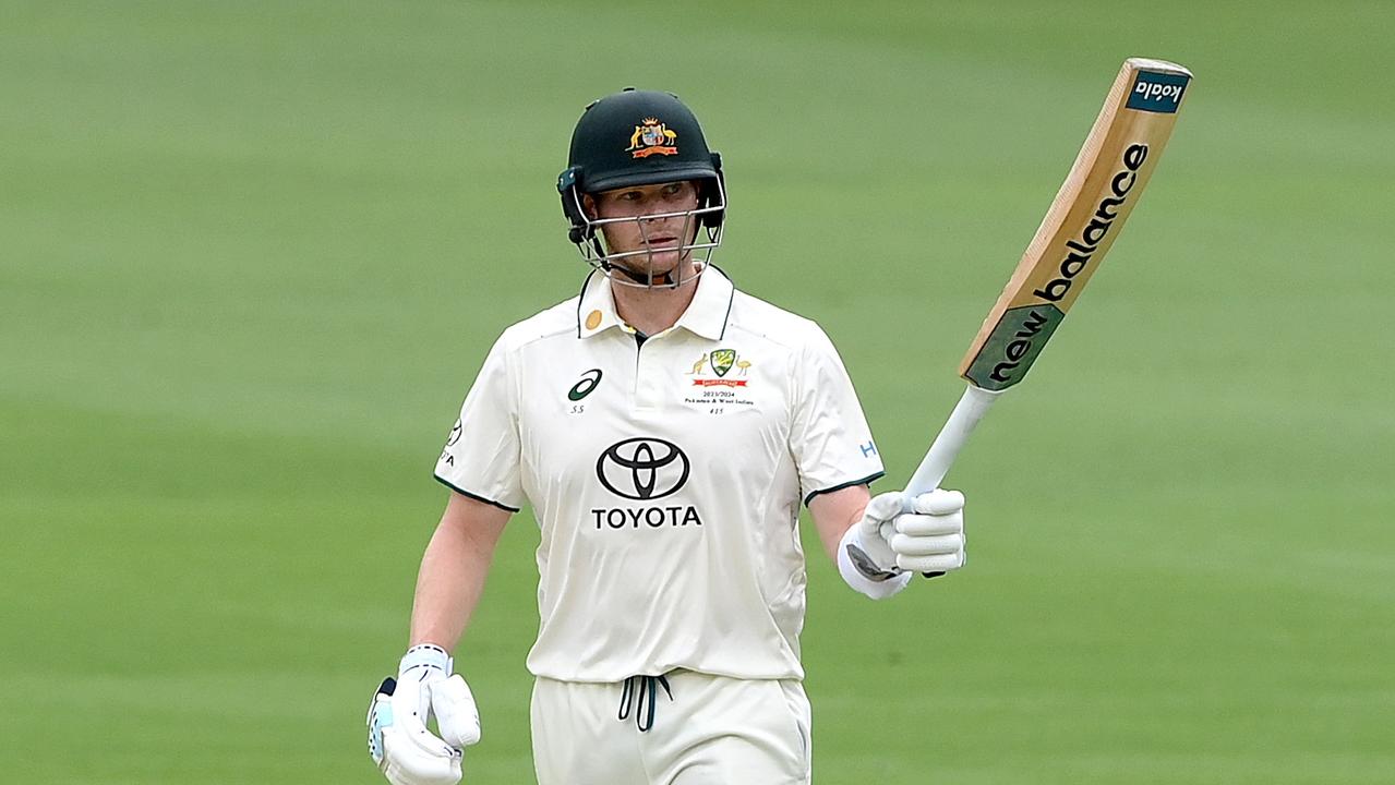 Smith saluted his first half-century as an opener. (Photo by Bradley Kanaris/Getty Images)