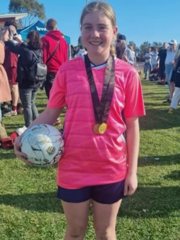 Millie Harvey plays for Shellharbour JFC U13 girls. Picture: supplied